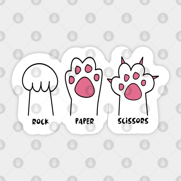 Rock Paper Scissors Hand Cute Paw Sticker by RetroPrideArts